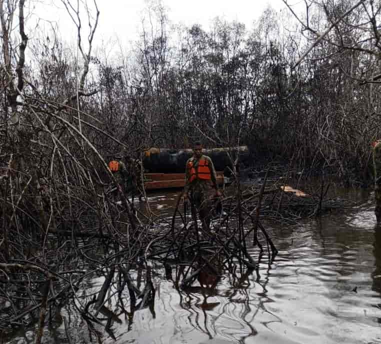 Troops destroy illegal oil refining sites in Rivers, Bayelsa